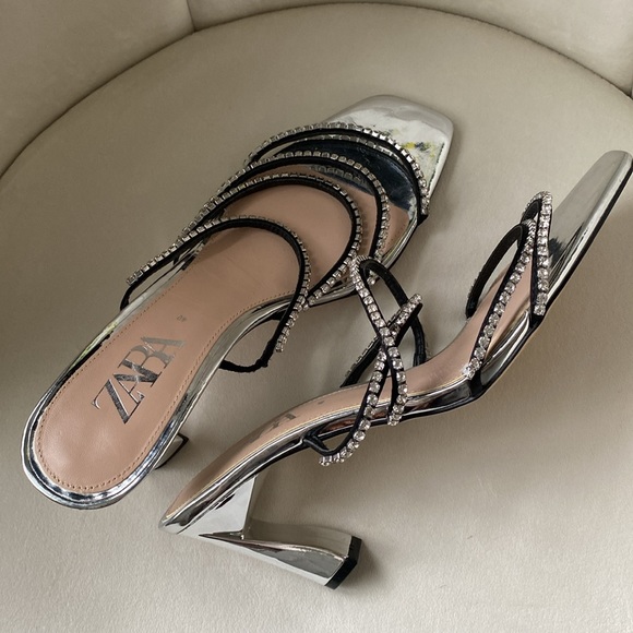 Zara bejeweled heeled mules - Picture 1 of 14
